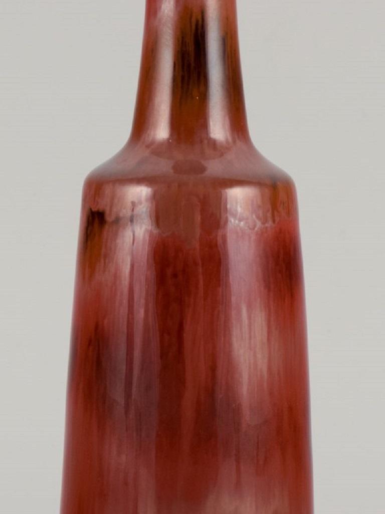 Scandinavian Modern Carl Harry Ståhlane '1920-1990' for Rörstrand, Ceramic Vase in Red Glaze For Sale