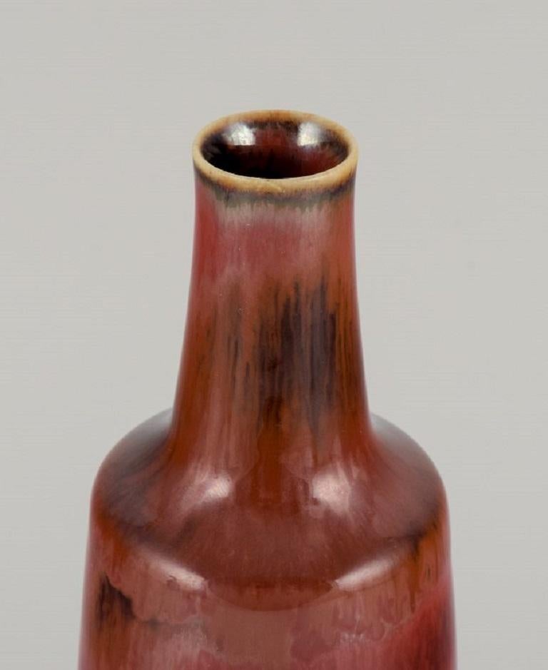 Glazed Carl Harry Ståhlane '1920-1990' for Rörstrand, Ceramic Vase in Red Glaze For Sale