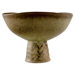 Carl Harry Stålhane for Rörstrand, Bowl on Foot in Glazed Ceramics