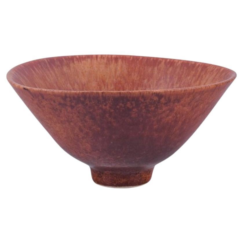 Carl Harry Stålhane (1920-1990) for Rörstrand, ceramic bowl in shades of brown.