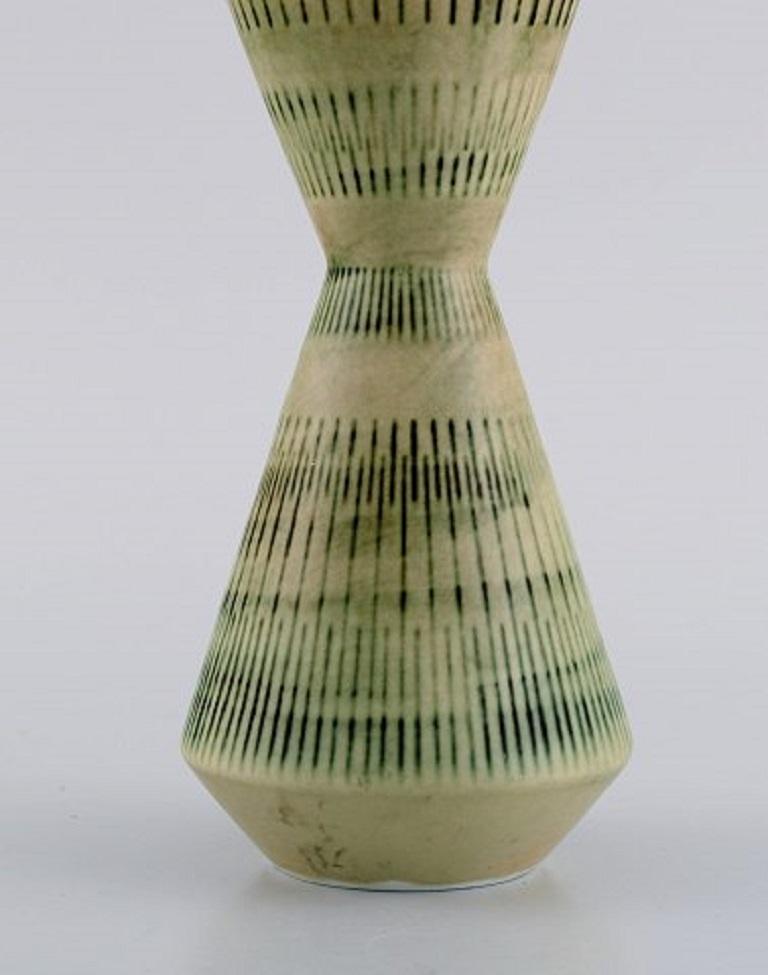 Glazed Carl Harry Stålhane for Rörstrand, Hourglass-Shaped Vase, 1960s