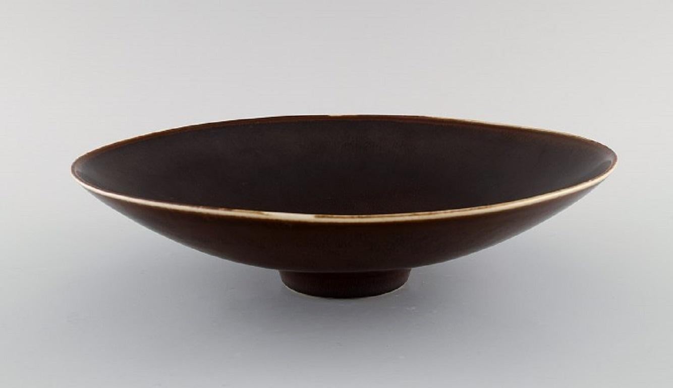 Glazed Carl Harry Stålhane for Rörstrand, Large Bowl / Dish, Mid-20th C. For Sale