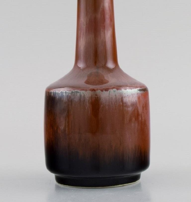 Glazed Carl Harry Stålhane for Rörstrand, Narrow Neck Vase, Mid-20th C For Sale