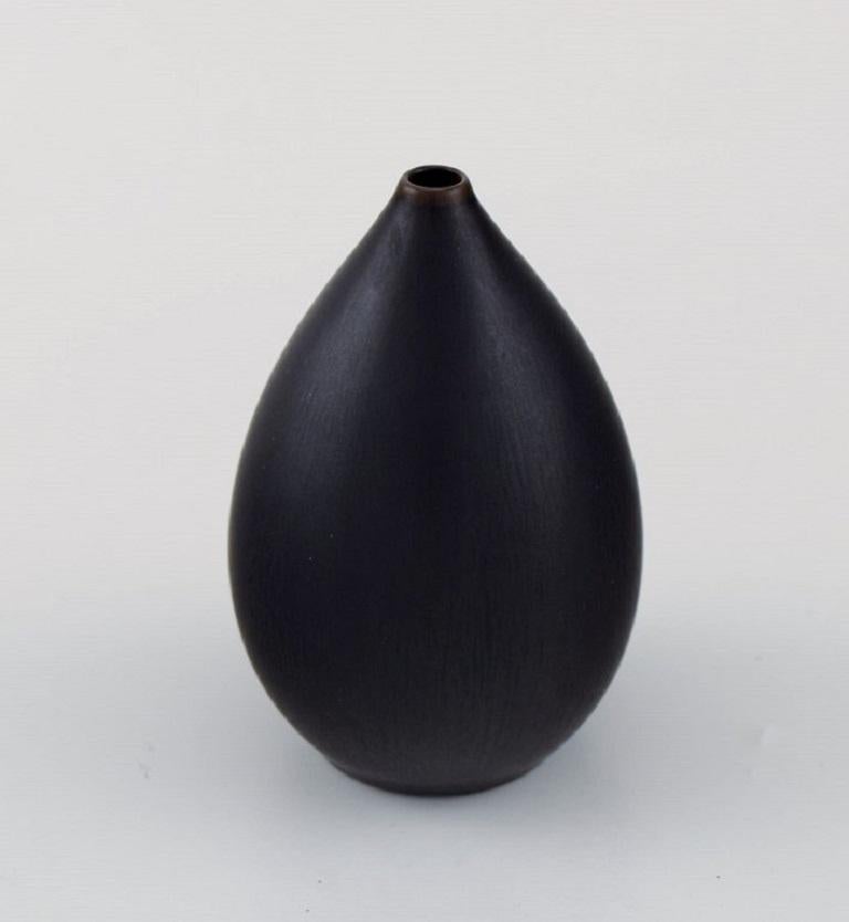 Scandinavian Modern Carl Harry Stålhane, Rörstrand, Drop Shaped Vase in Glazed Ceramics