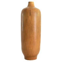 Retro  Carl-Harry Stålhane amber colored Hare’s-Fur” glazed vase made at Rorstrand