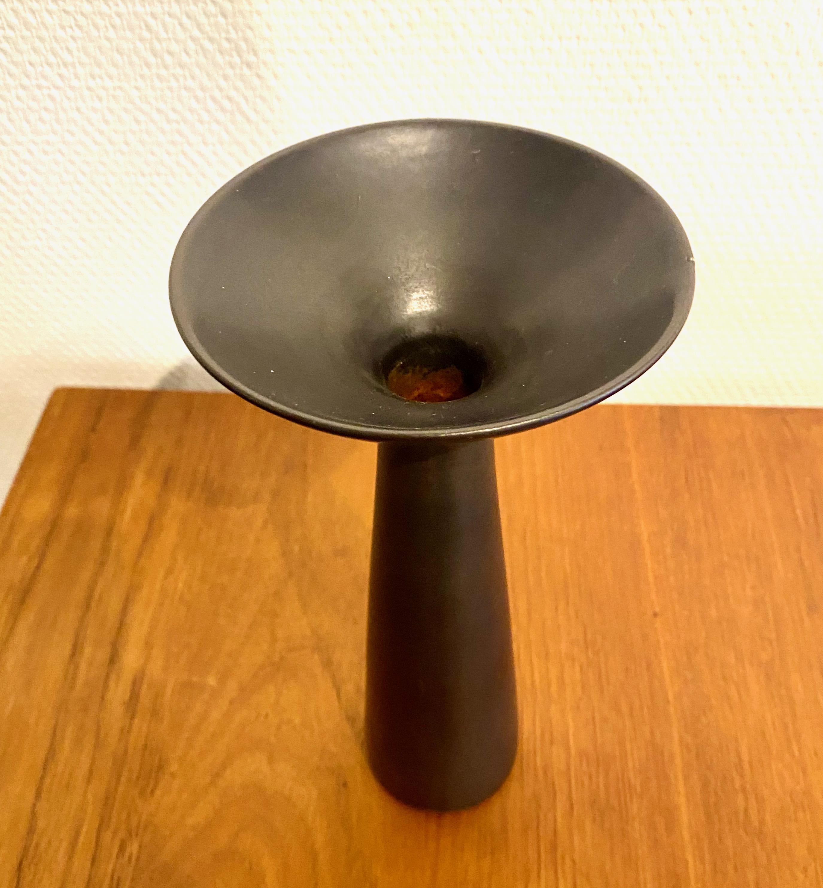 Scandinavian Modern Carl-Harry Stålhane - Black hare´s fur vase For Sale