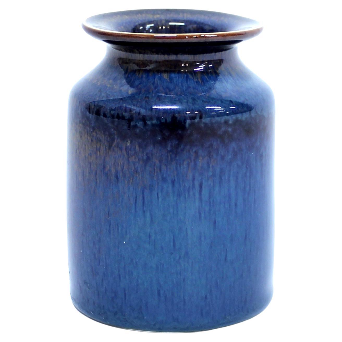 Carl-Harry Stålhane, blue hares fur glazed vase, Rörstrand, 1950s
