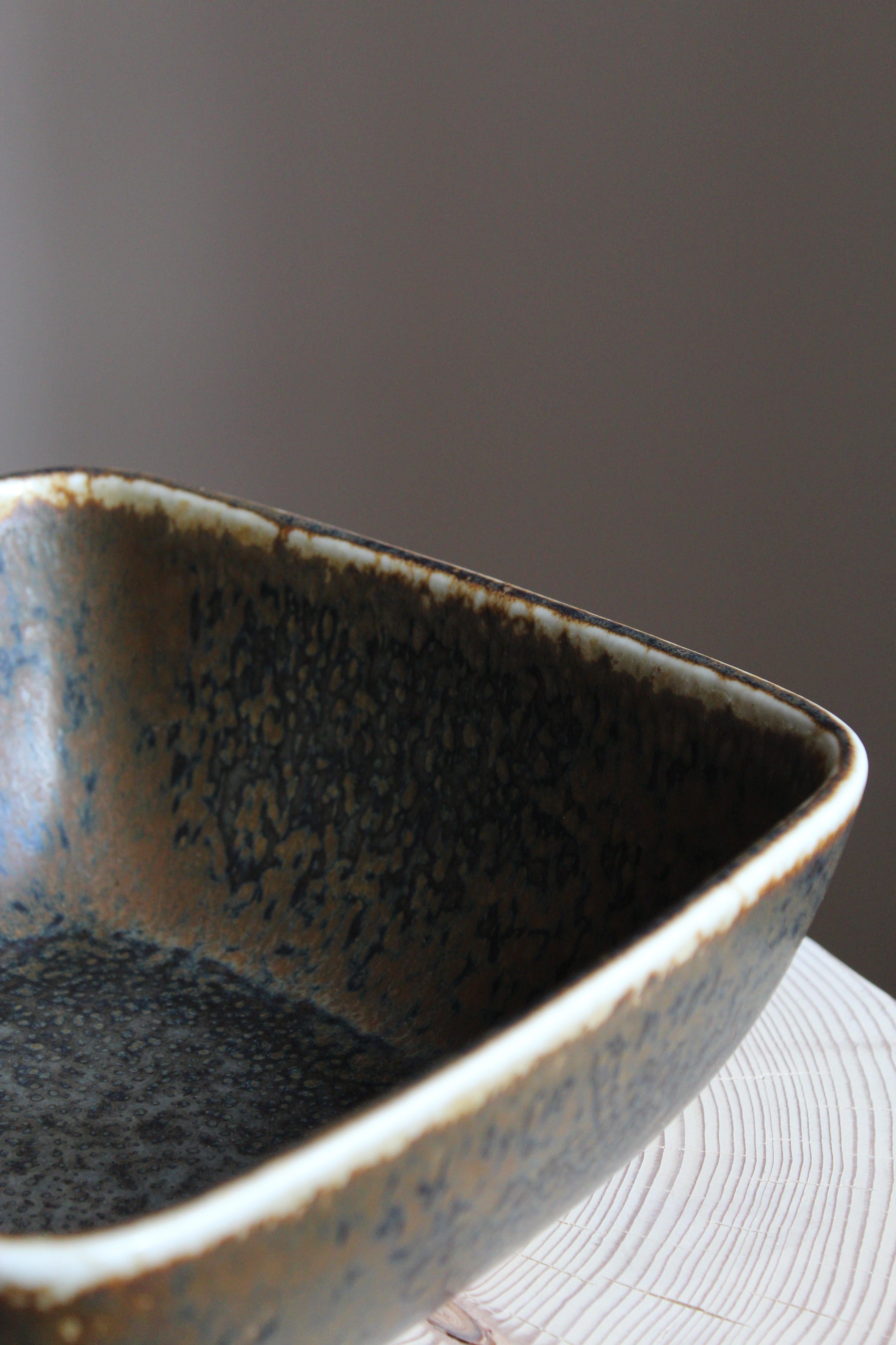 Carl-Harry Stålhane, Bowl, Glazed Stoneware Rörstand, 1950s In Good Condition In High Point, NC