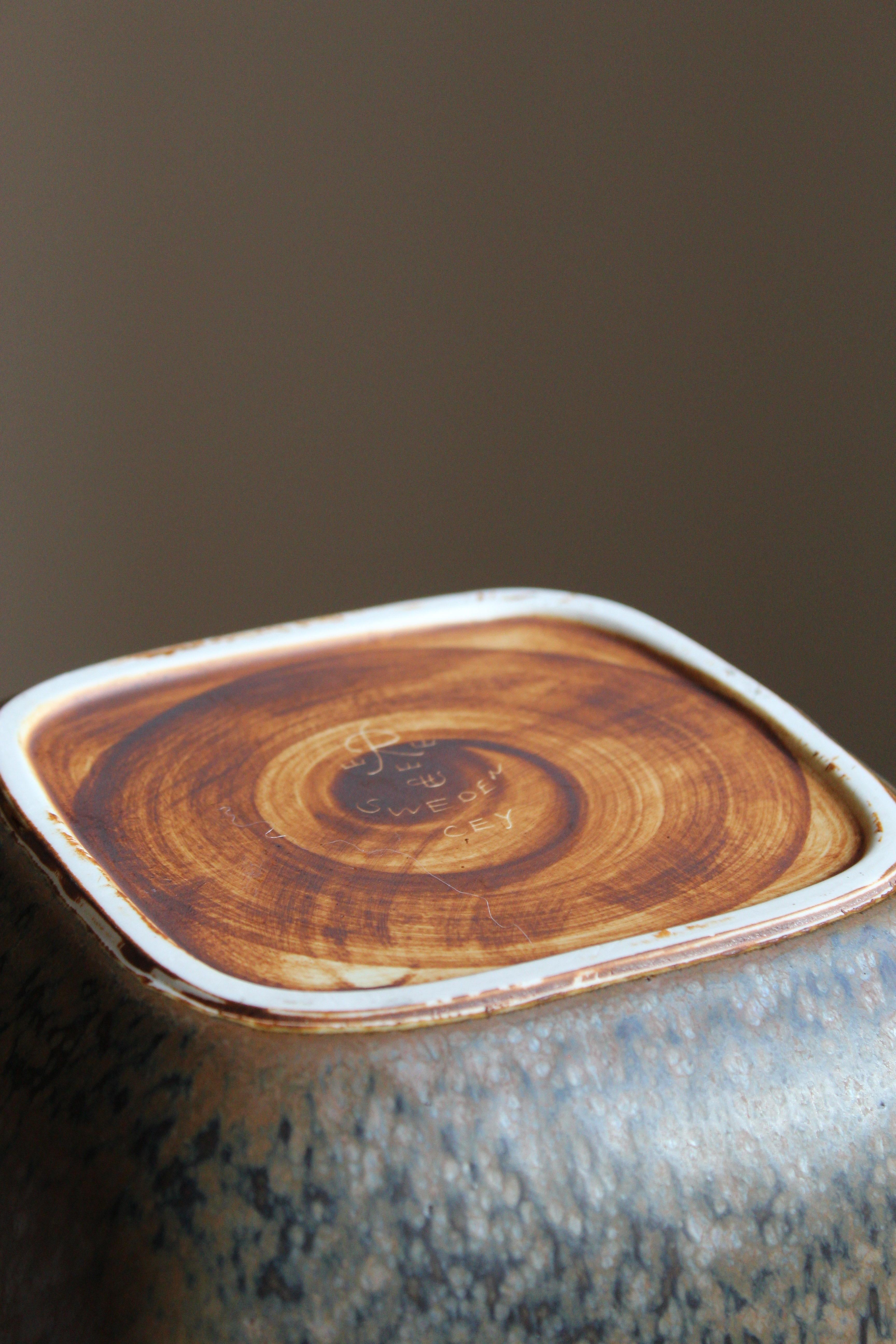 Mid-20th Century Carl-Harry Stålhane, Bowl, Glazed Stoneware Rörstand, 1950s