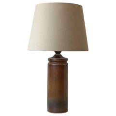 Carl Harry Stålhane Brown Vintage Ceramic Table Lamp for Rörstrand