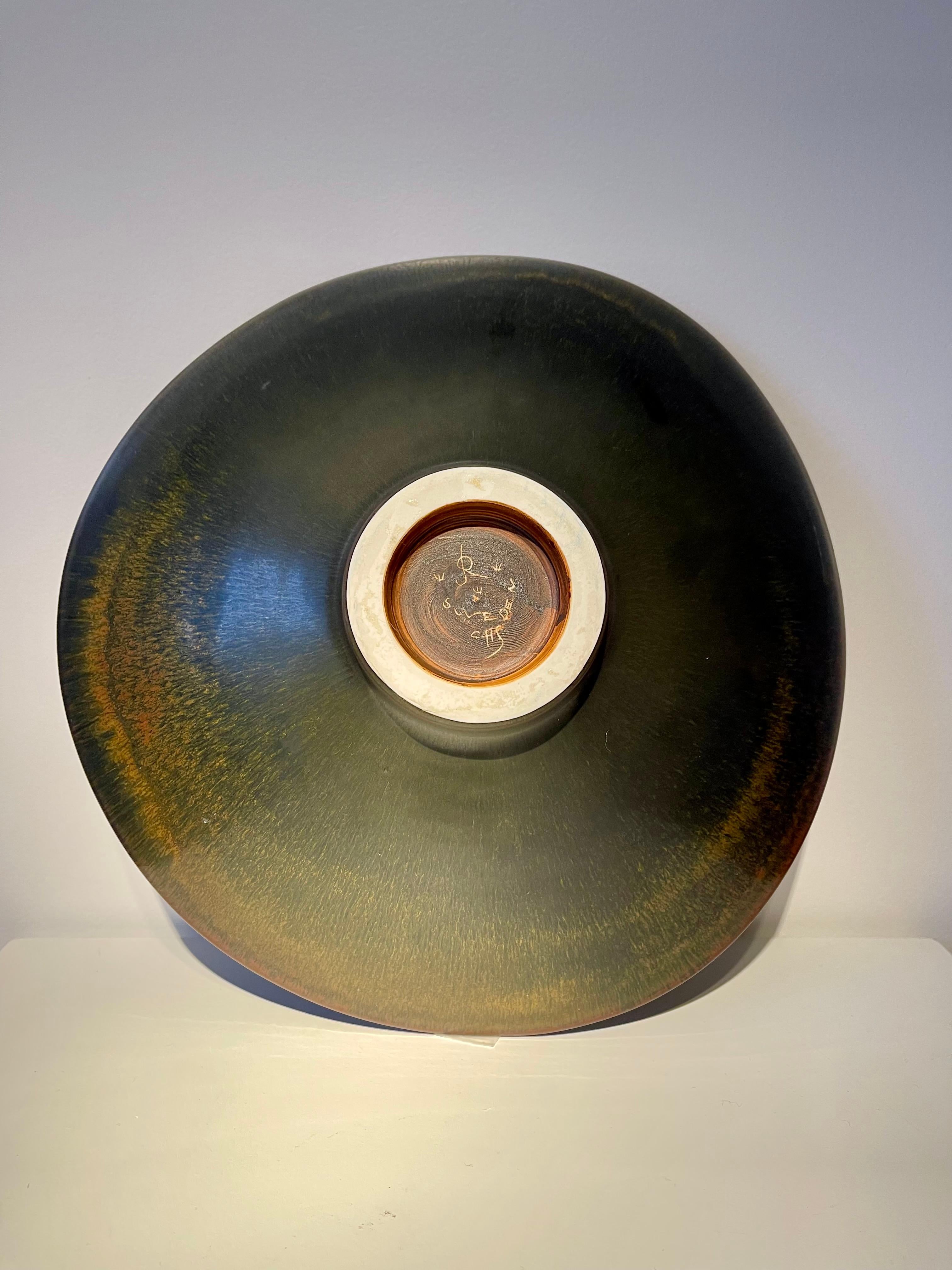 Carl-Harry Stålhane, Ceramic Plate for Rörstrand, Sweden, 1950s For Sale 1