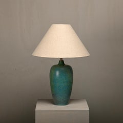 Lampada da tavolo in ceramica di Carl-Harry Stålhane con tonalità blu/verde per Rörstrand, Svezia