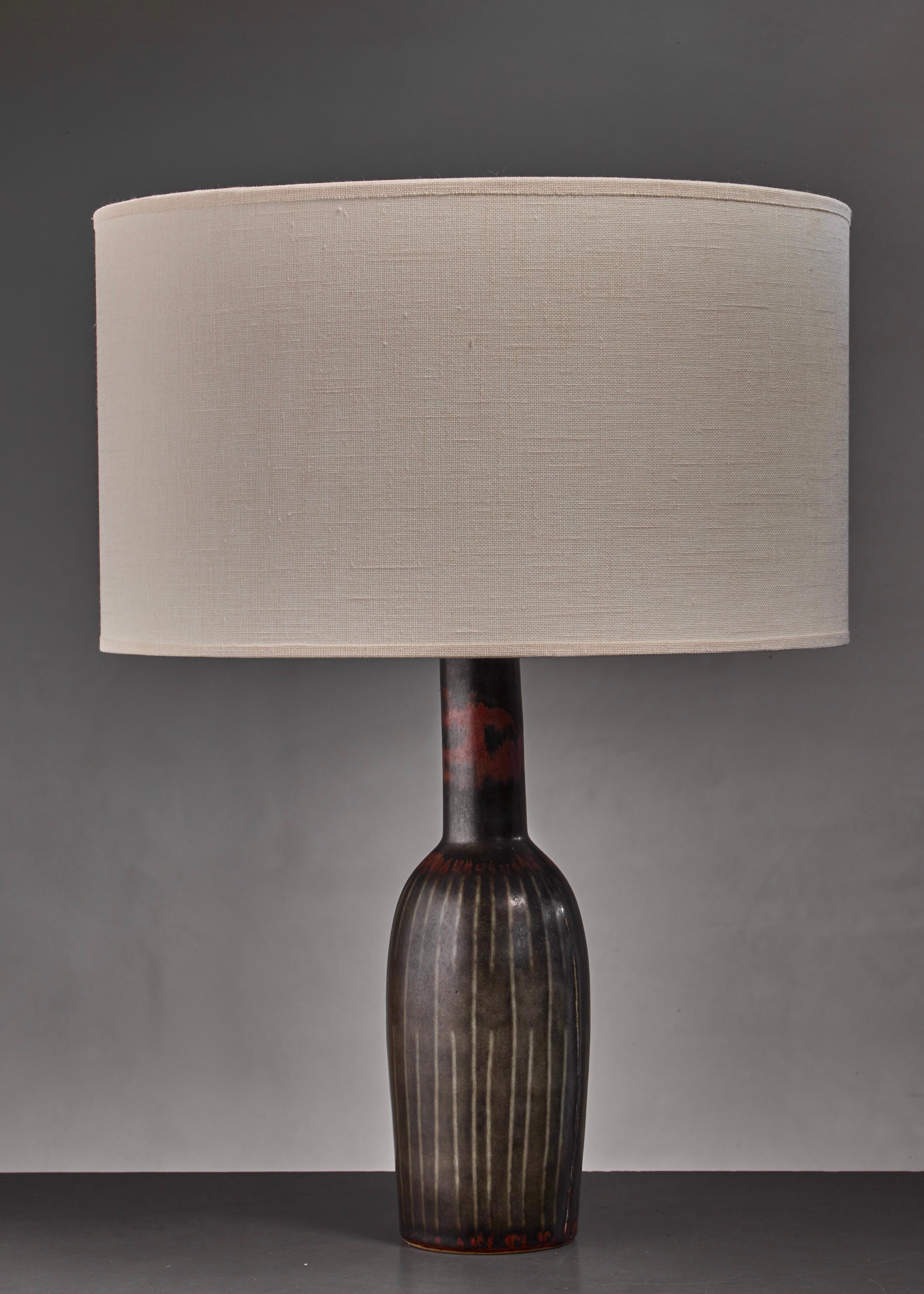 Swedish Carl-Harry Stalhane Ceramic Table Lamp For Sale