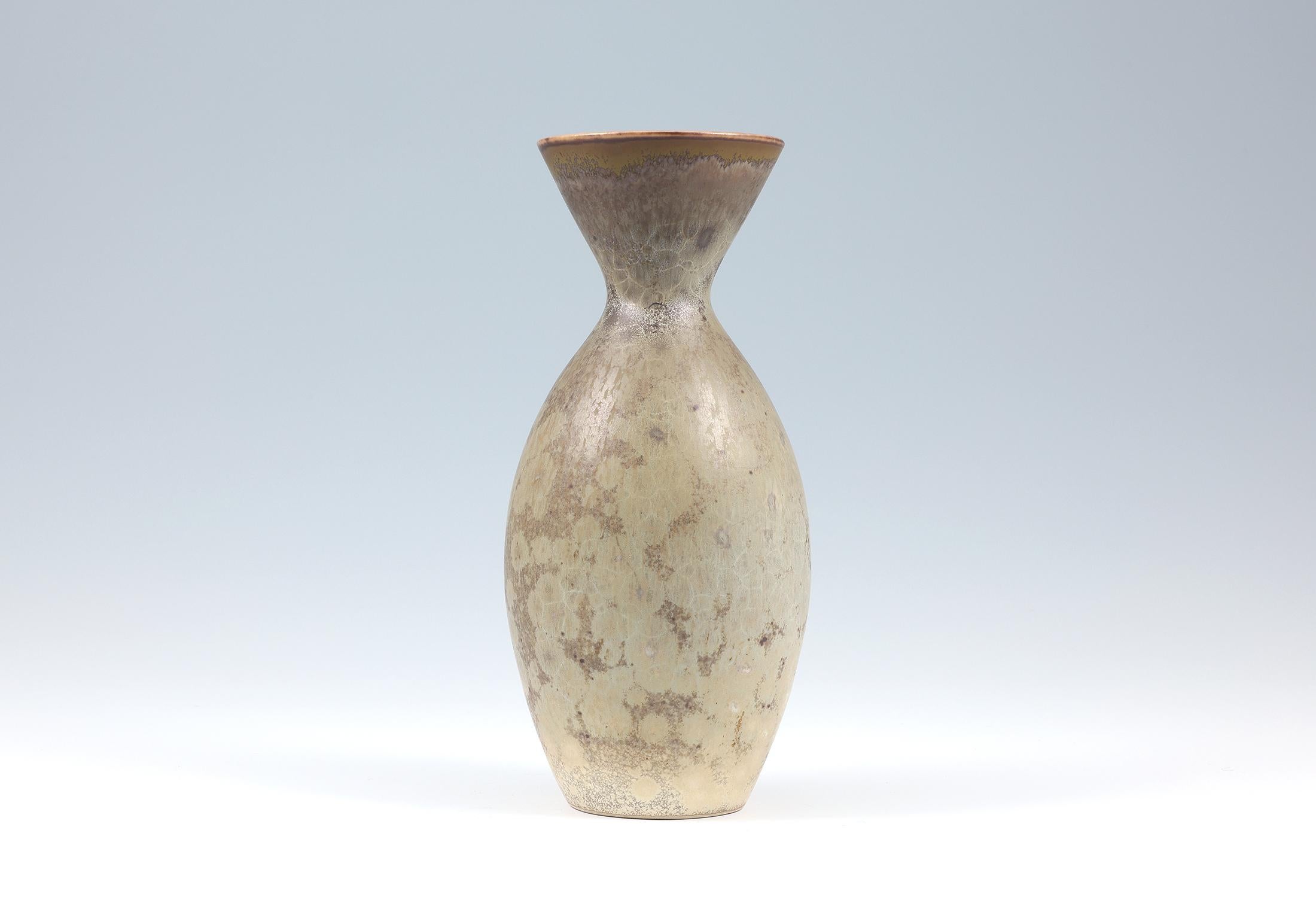 Glazed Carl-Harry Stalhane, Crystal Glaze Stoneware Vase, Rörstrand, Sweden 1950's For Sale