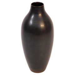 Carl Harry Stålhane, dark blue stoneware floor vase for Rörstrand, 1950s