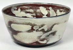 Carl Harry Stalhane Designhuset Reduction Red Figural Porcelain Bowl, 1980's