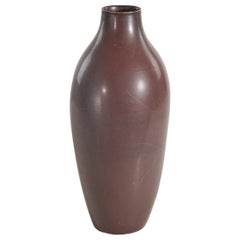 Carl-Harry Stålhane, Bodenvase, Braun glasiertes Steingut, Rörstrand, Schweden 1960er Jahre