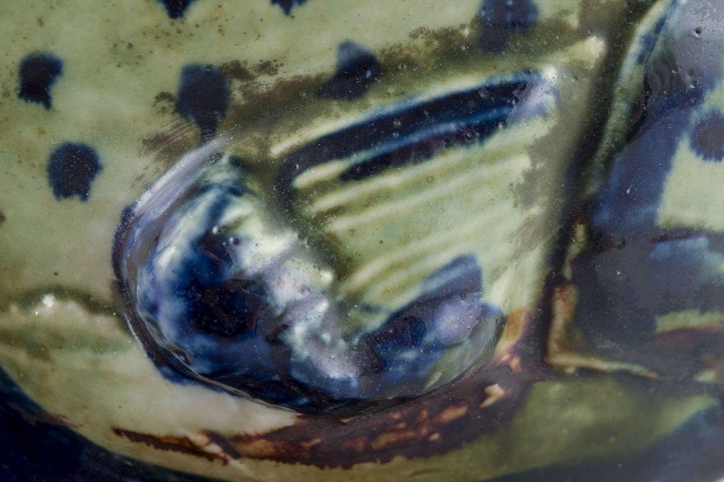 Swedish Carl Harry Stålhane for Designhuset. Unique sculpture of fish in stoneware. For Sale