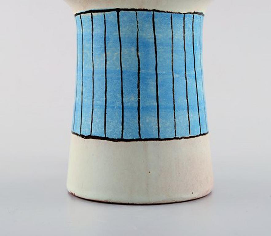 Mid-20th Century Carl-Harry Stålhane for Rörstrand, a Pair of Modernist Hand Painted Vases For Sale
