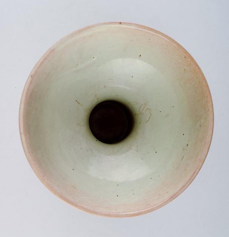 Ceramic Carl-Harry Stålhane for Rörstrand, a Pair of Modernist Hand Painted Vases For Sale