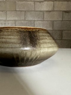 Carl Harry Stålhane for Rörstrand Atelje Earthtone Ceramic Bowl/ Low Vase, 1950s