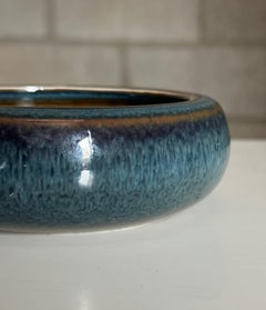 Carl Harry Stålhane for Rörstrand Blue Stoneware Bowl, 1950s