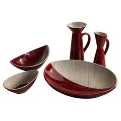 Carl-Harry Stålhane pour Rörstrand "California" , Suède, années 1950 (ensemble de 5)