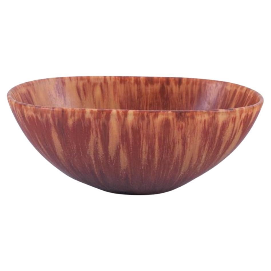 Carl Harry Stålhane for Rörstrand, ceramic bowl in shades of brown. 