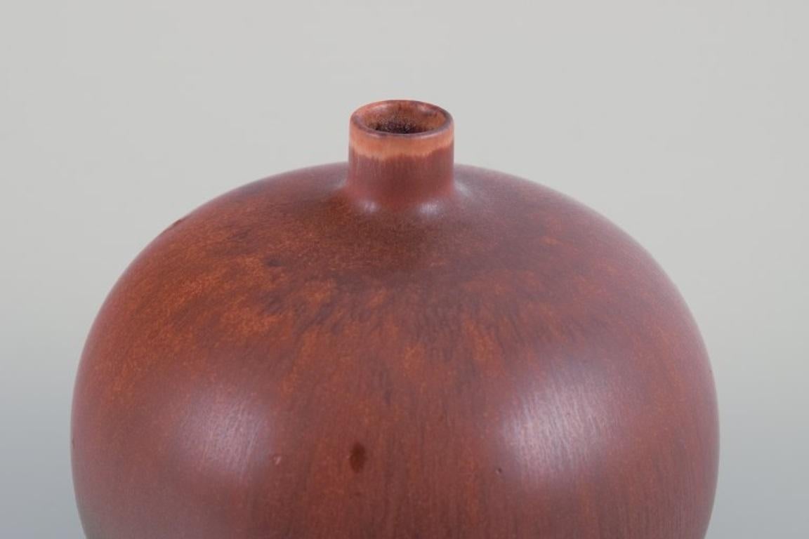 Swedish Carl Harry Stålhane for Rörstrand. Ceramic vase in a round shape. For Sale