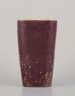 Carl Harry Stålhane for Rörstrand. Ceramic vase in brown tones. Modernist design