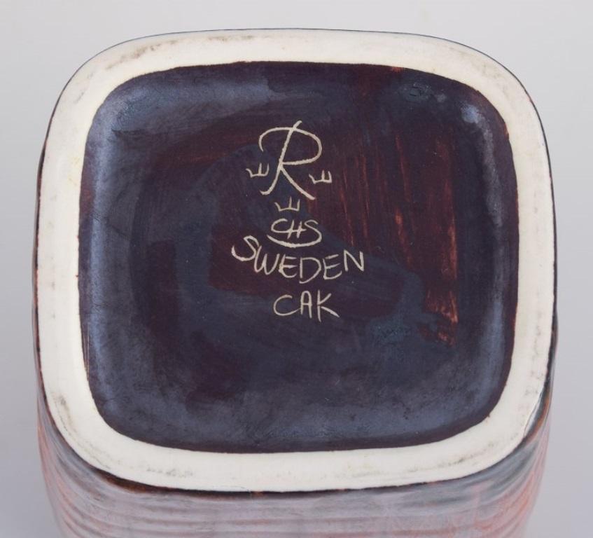 Carl Harry Stålhane for Rörstrand. Ceramic vase with glaze in shades of brown. For Sale 1