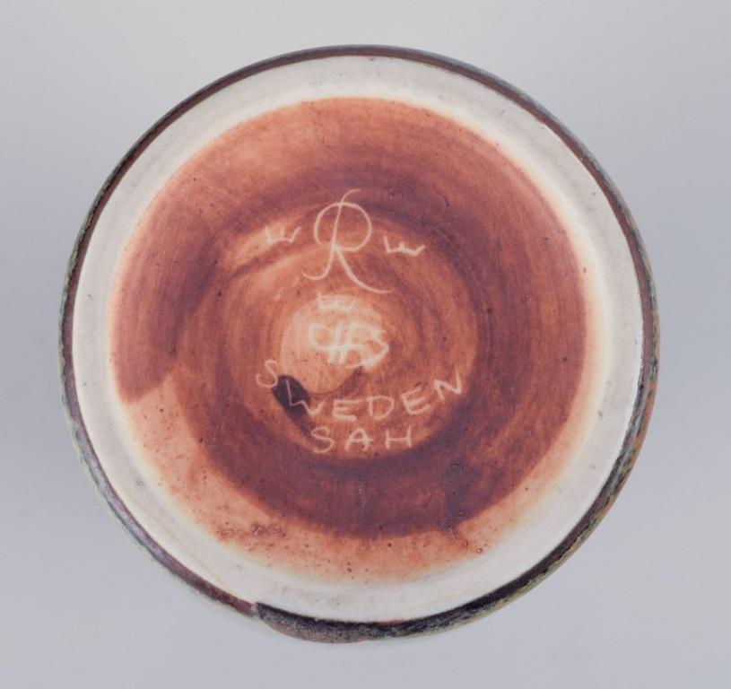 Carl Harry Stålhane for Rörstrand, ceramic vase with glaze in shades of brown. For Sale 1