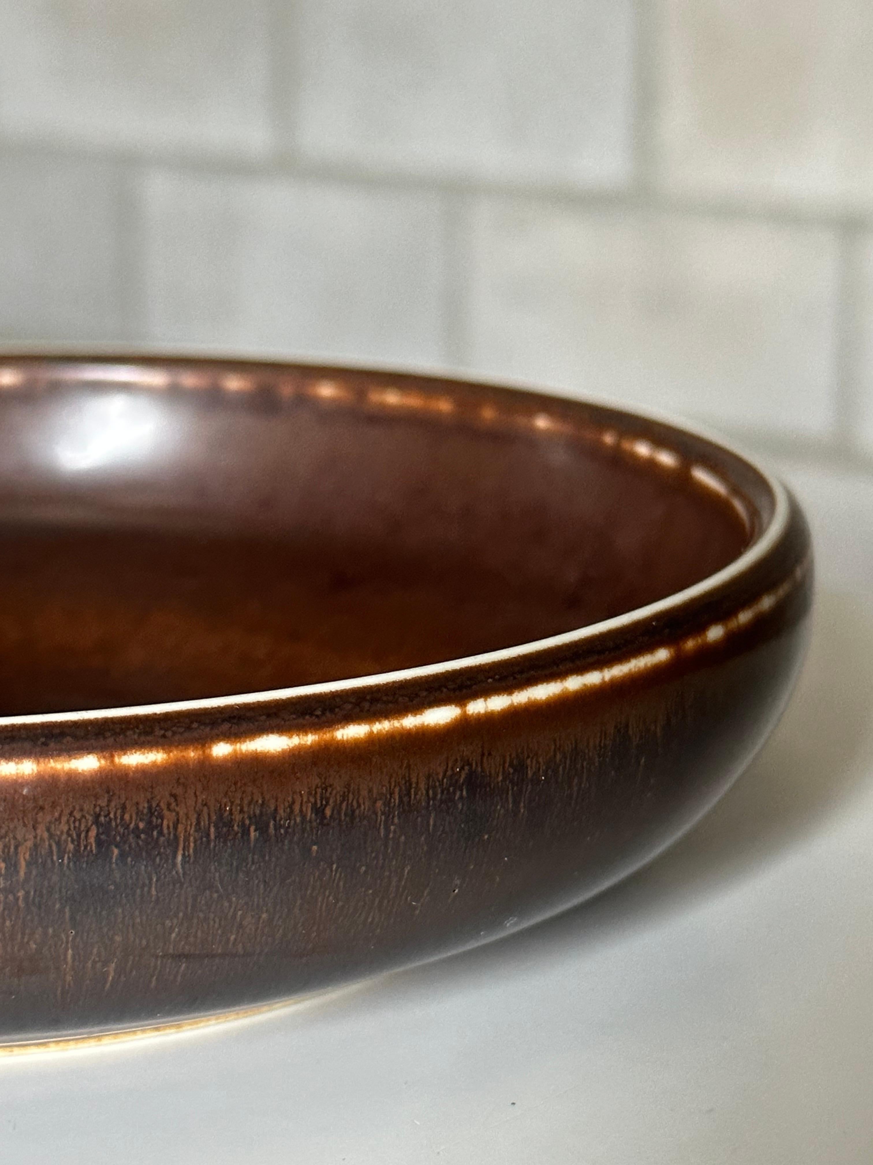Mid-Century Modern Carl Harry Stålhane for Rörstrand CES Ceramic Low Bowl, Sweden For Sale