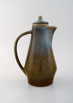 Carl Harry Stålhane for Rörstrand, Jug with Lid in Glazed Stoneware