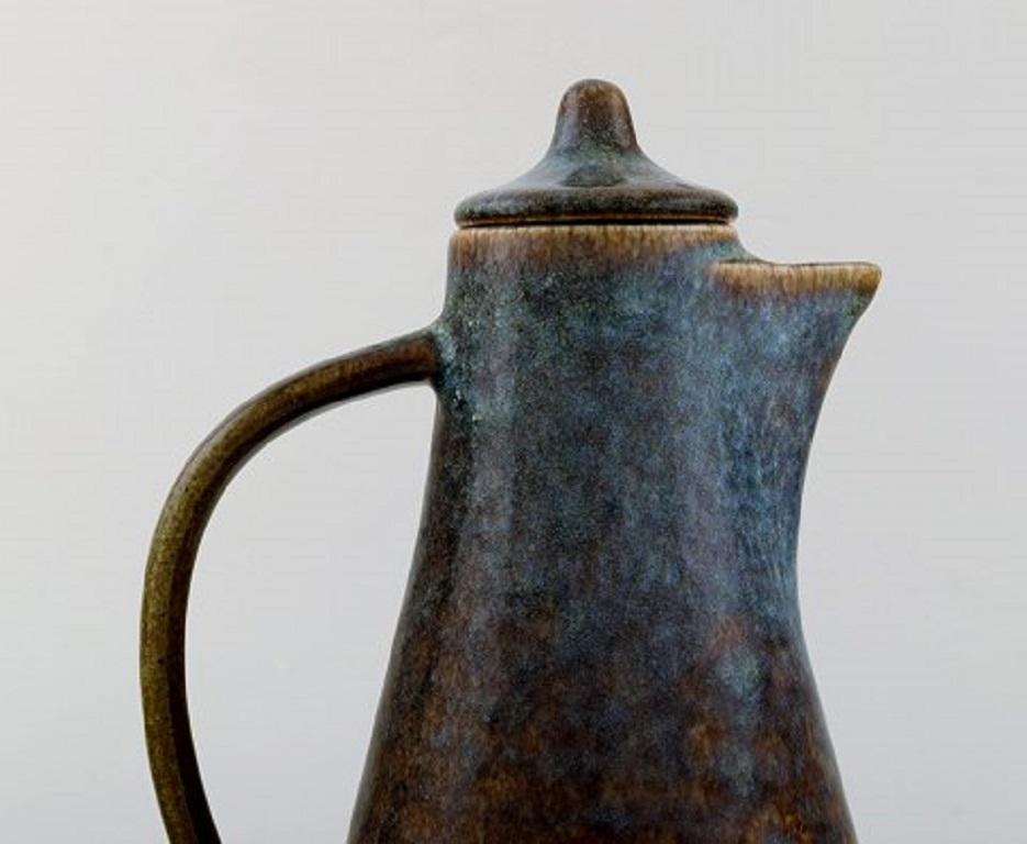 Swedish Carl Harry Stålhane for Rörstrand, Jug with Lid in Glazed Stoneware For Sale