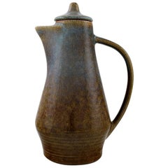Carl Harry Stålhane for Rörstrand, Jug with Lid in Glazed Stoneware