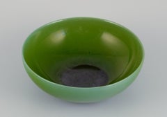 Carl Harry Stålhane for Rörstrand. Large ceramic bowl in apple green glaze