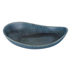 Retro Carl Harry Stålhane for Rörstrand, large ceramic bowl with speckled glaze