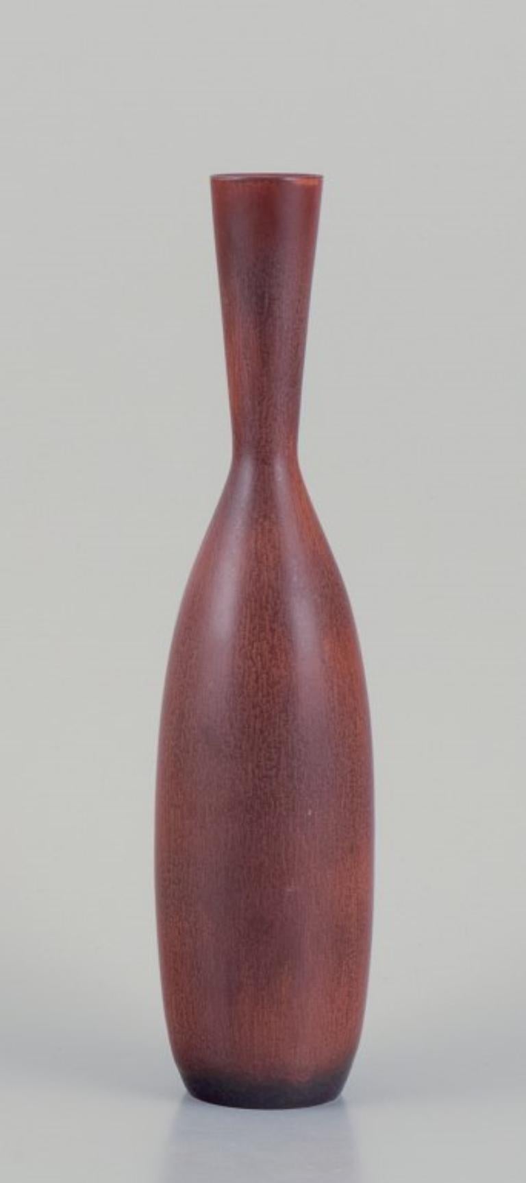 Scandinavian Modern Carl Harry Stålhane for Rörstrand. Large ceramic vase with a slender neck. For Sale