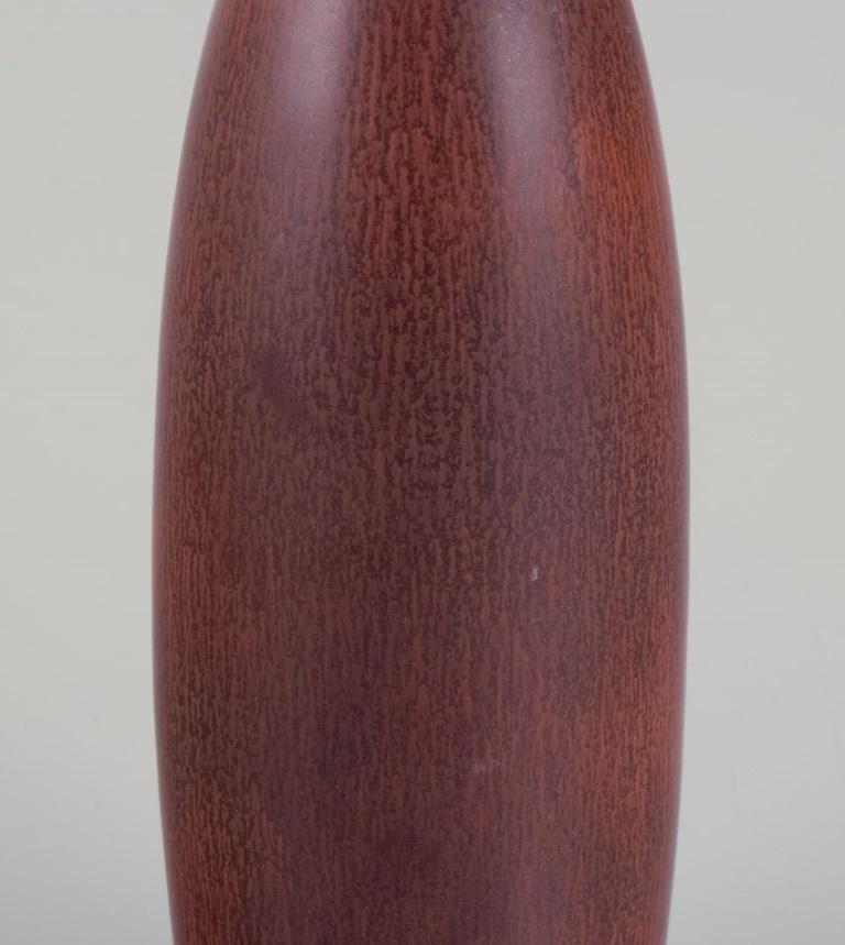 Glazed Carl Harry Stålhane for Rörstrand. Large ceramic vase with a slender neck. For Sale