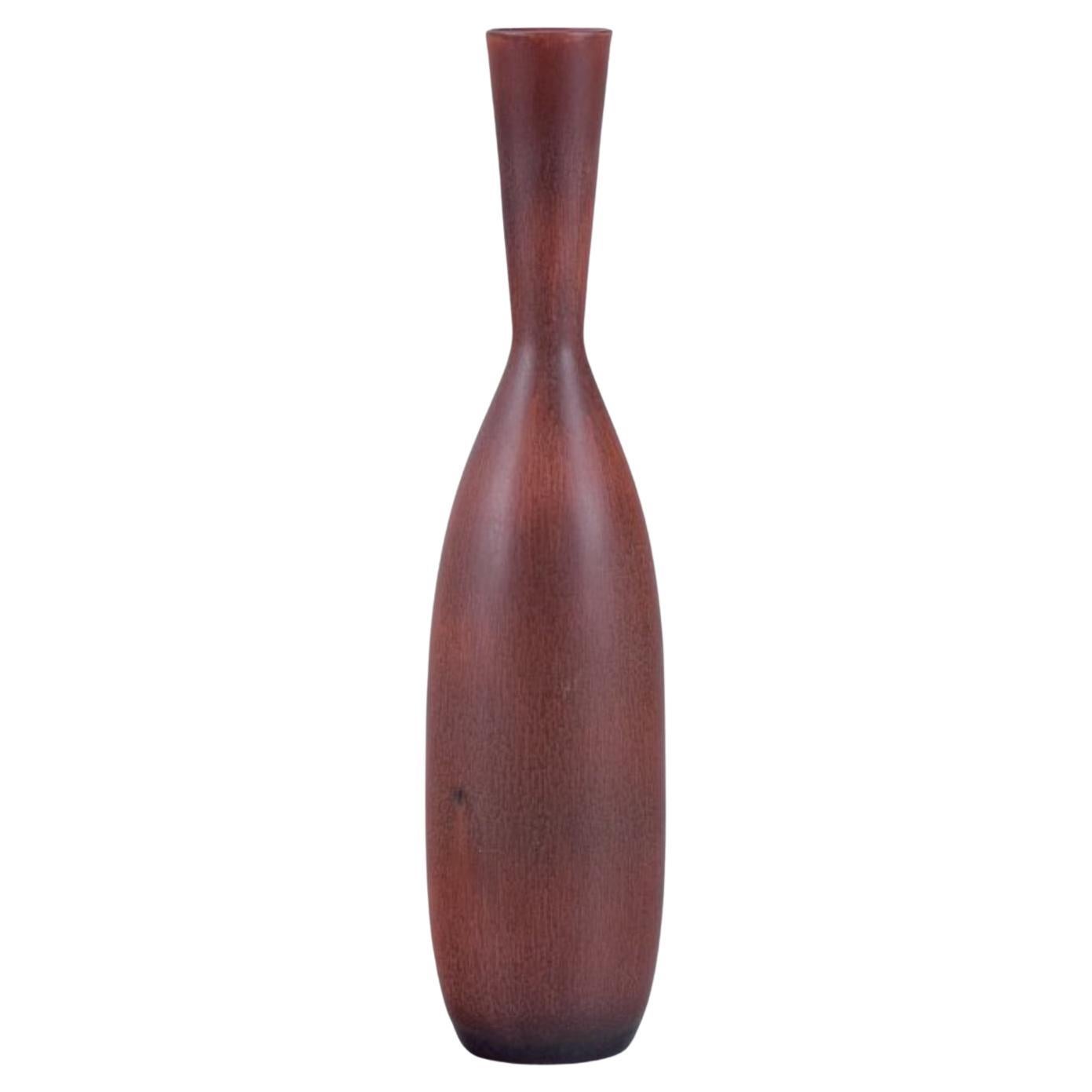Carl Harry Stålhane for Rörstrand. Large ceramic vase with a slender neck.
