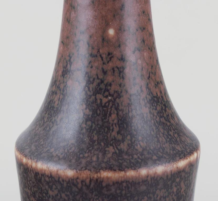 Glazed Carl Harry Stålhane for Rörstrand. Large ceramic vase with slender shape. For Sale