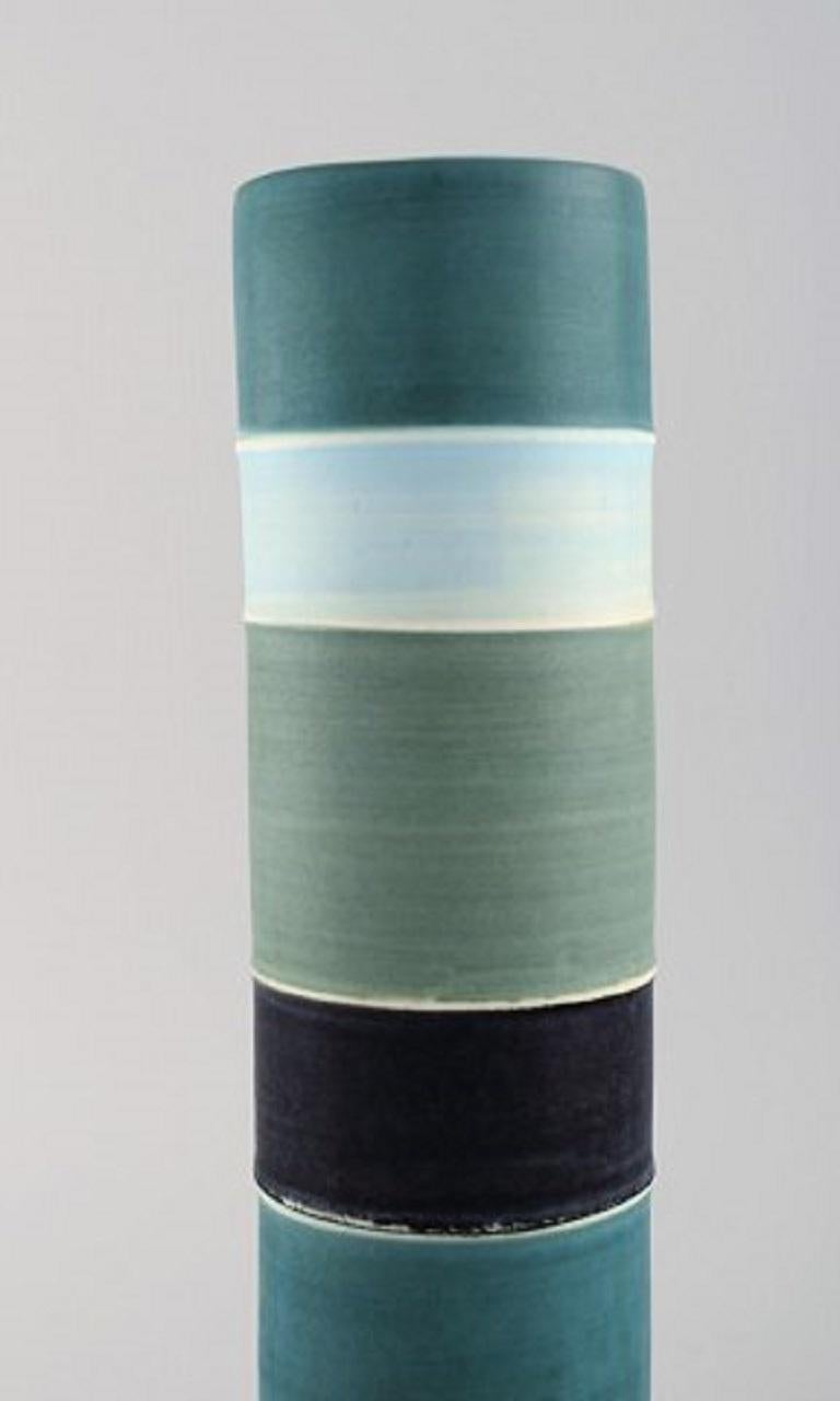 Scandinavian Modern Carl-Harry Stålhane for Rörstrand, Large Cylindrical Tema Vase, Mid-20th Century For Sale