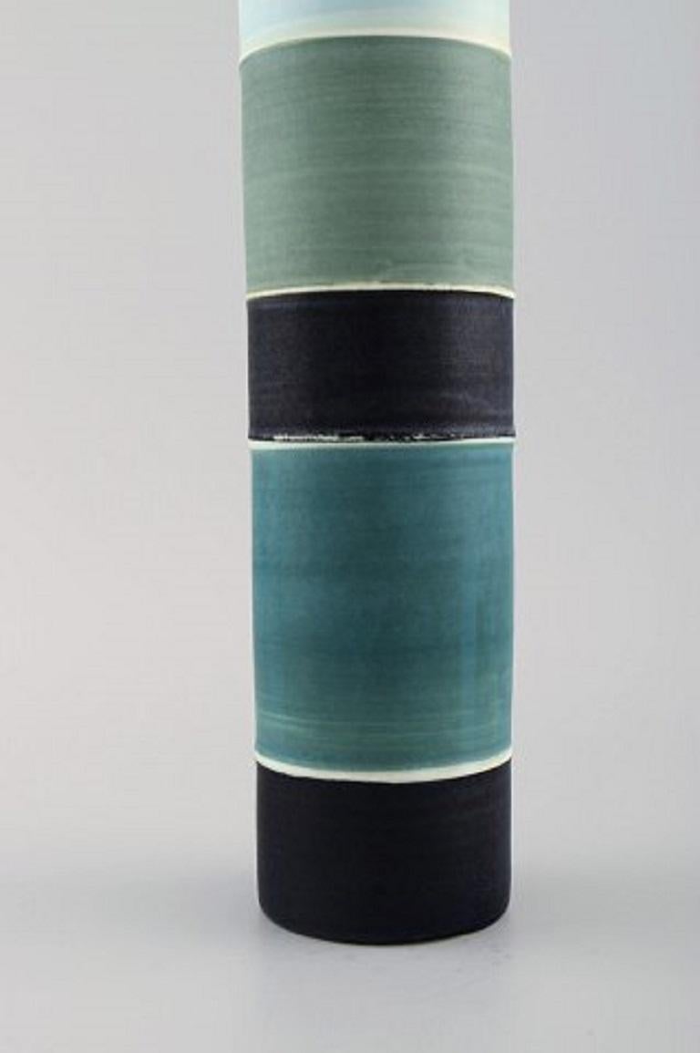 Swedish Carl-Harry Stålhane for Rörstrand, Large Cylindrical Tema Vase, Mid-20th Century For Sale