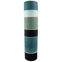 Vintage Carl-Harry Stålhane for Rörstrand, Large Cylindrical Tema Vase, Mid-20th Century