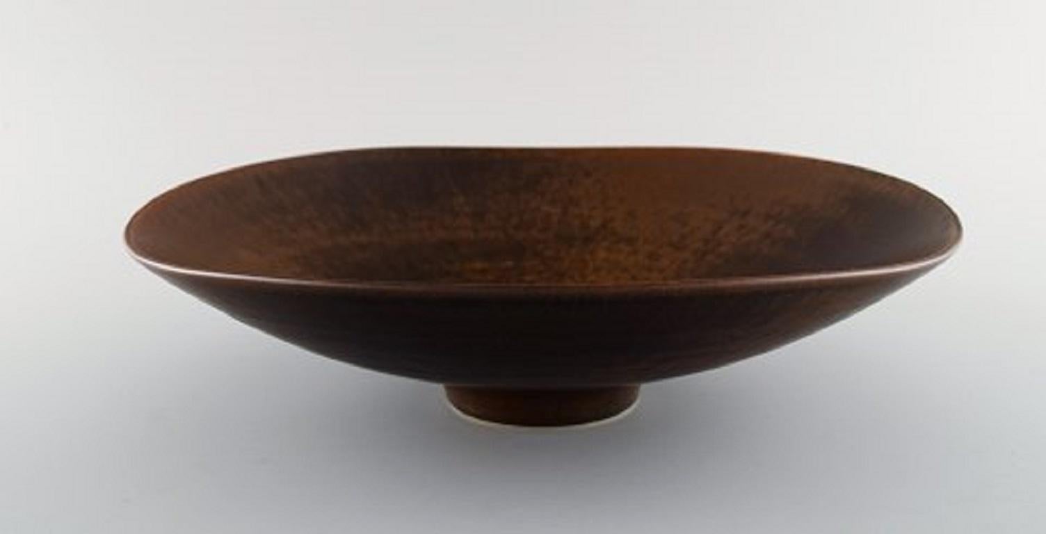 Swedish Carl Harry Stålhane for Rörstrand, Large Dish / Bowl on Base in Glazed Ceramic For Sale