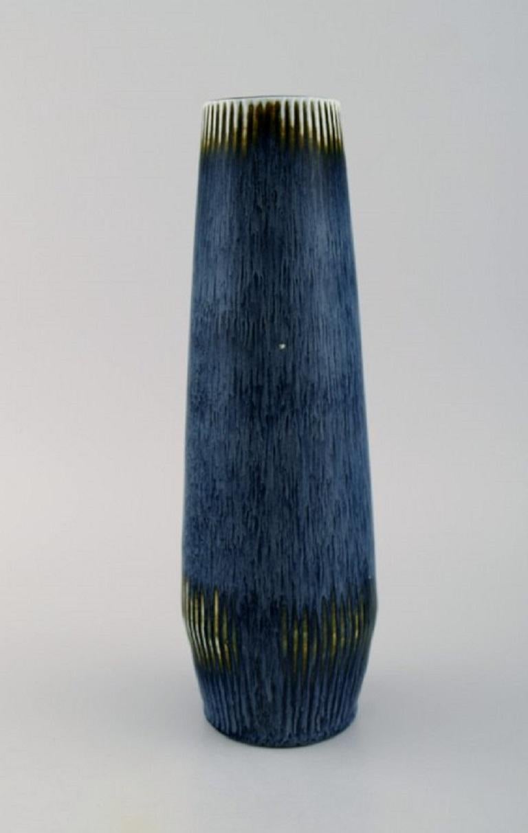 Scandinavian Modern Carl Harry Stålhane for Rörstrand, Large Vase in Glazed Ceramics, Mid-20th C