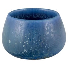 Carl Harry Stålhane for Rörstrand, miniature bowl with glaze in blue-green tones