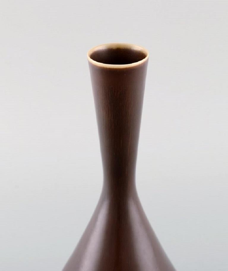 Scandinavian Modern Carl Harry Stålhane for Rörstrand, Narrow Neck Vase in Glazed Ceramics