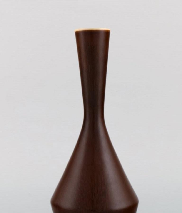 Swedish Carl Harry Stålhane for Rörstrand, Narrow Neck Vase in Glazed Ceramics